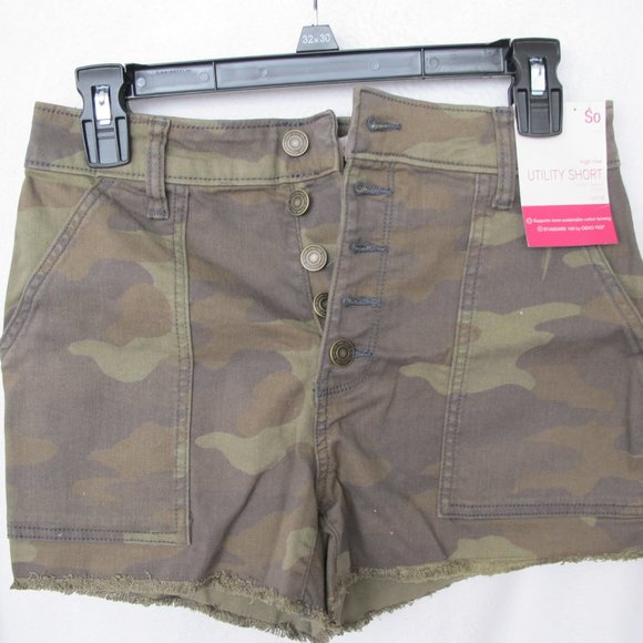 NEW So Juniors High Rise Utility Shorts - Size 5/27 - Picture 8 of 10